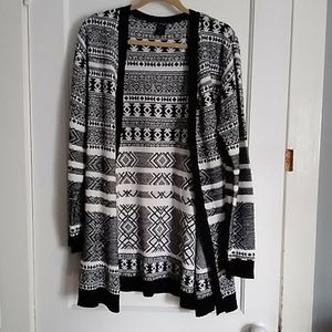 Ikat designed long cardigan
